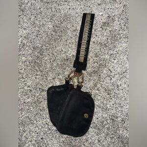 lululemon athletica Black Wristlet with Gold Accents